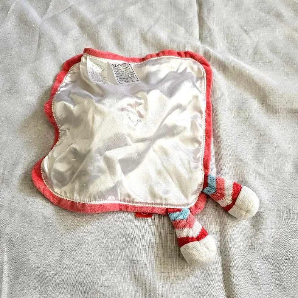 Baby Starters Colorful Stripes Sock Monkey Rattle Security Blanket Lovey EUC